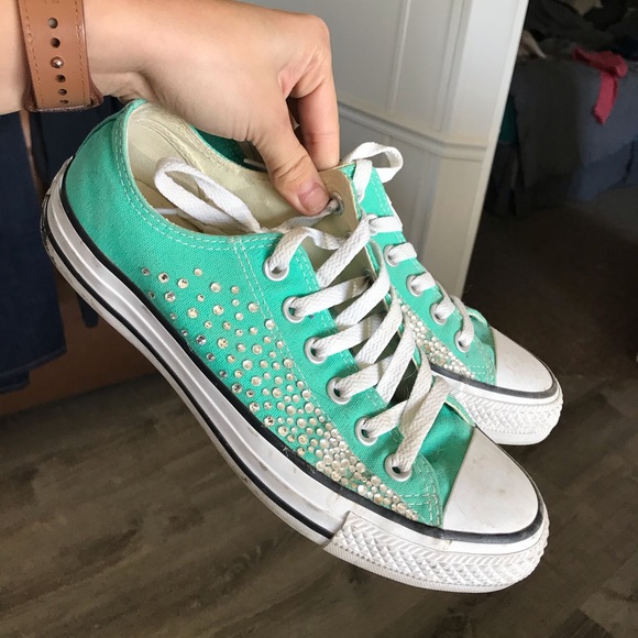womens teal converse shoes